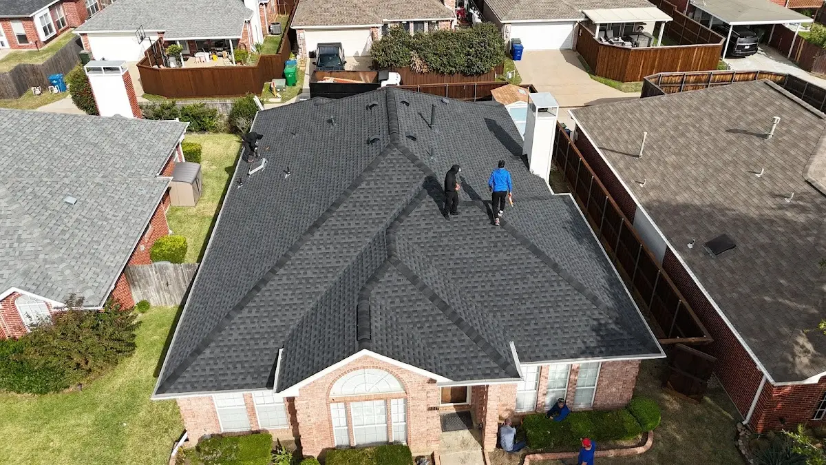 Slate & Tile Roof Repair work in progress on a Lakewood property